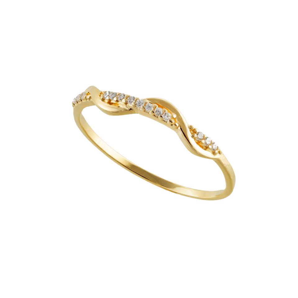 Twisted CZ Ring — 18K Gold